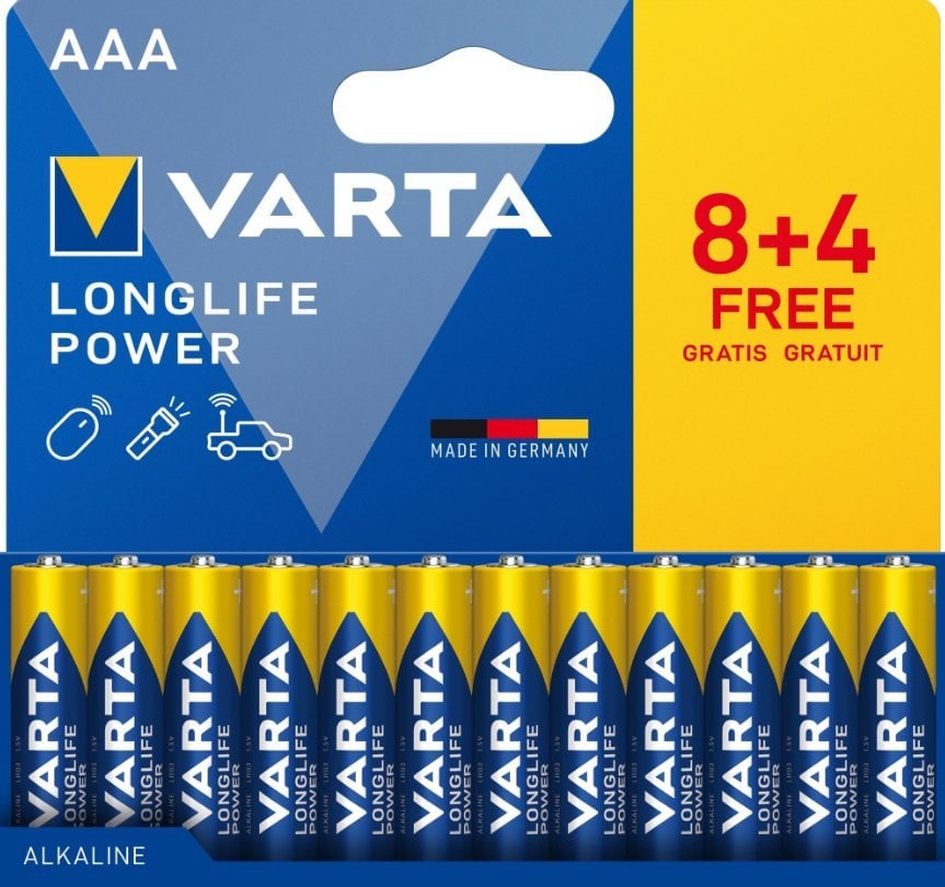 Varta Bateria LONGLIFE Power AAA NOWY 12St. (8+4)