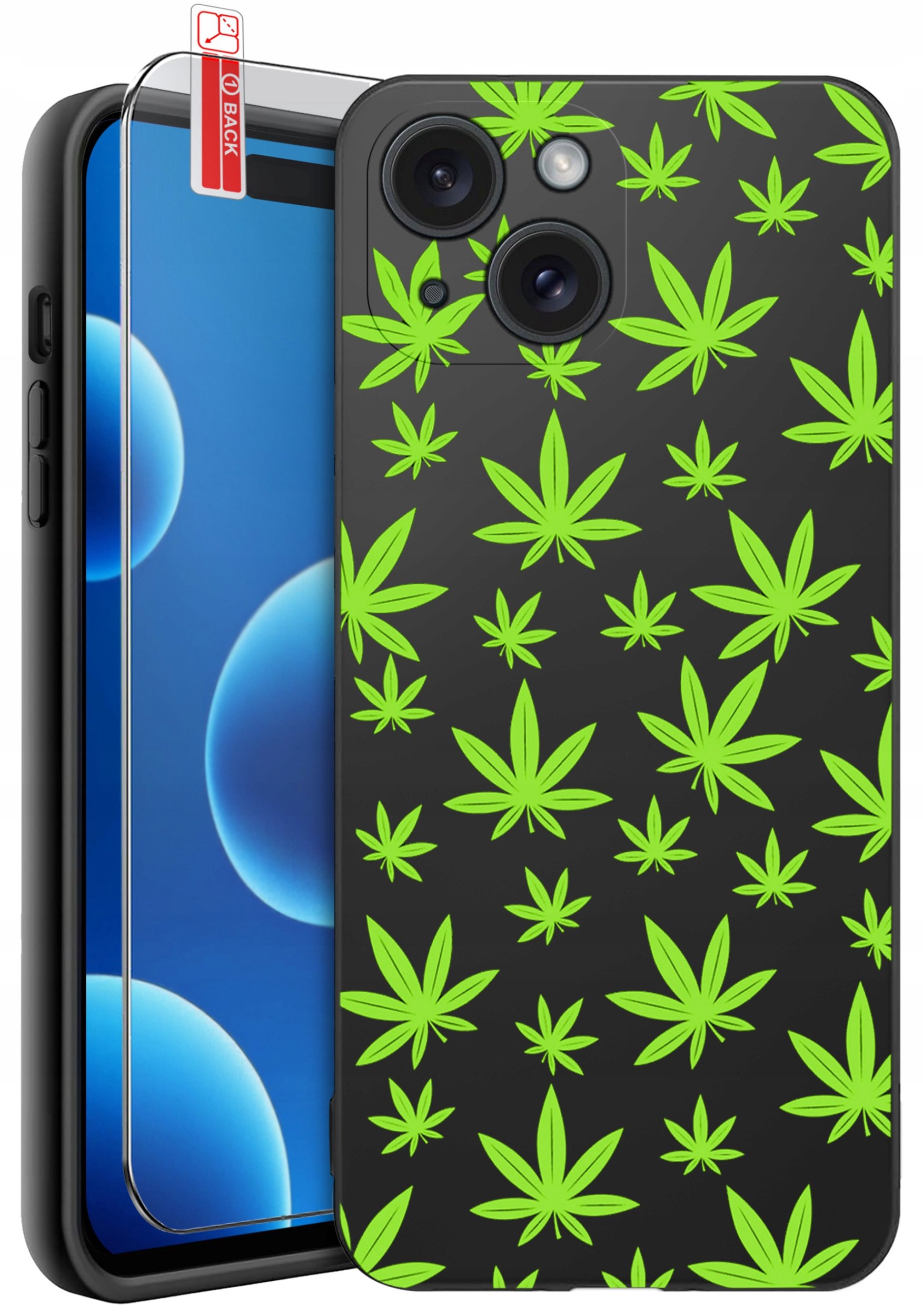 ETUI do iPhone 15 | WZORY | SILIKONOWE MATT CASE + SZKŁO 9H