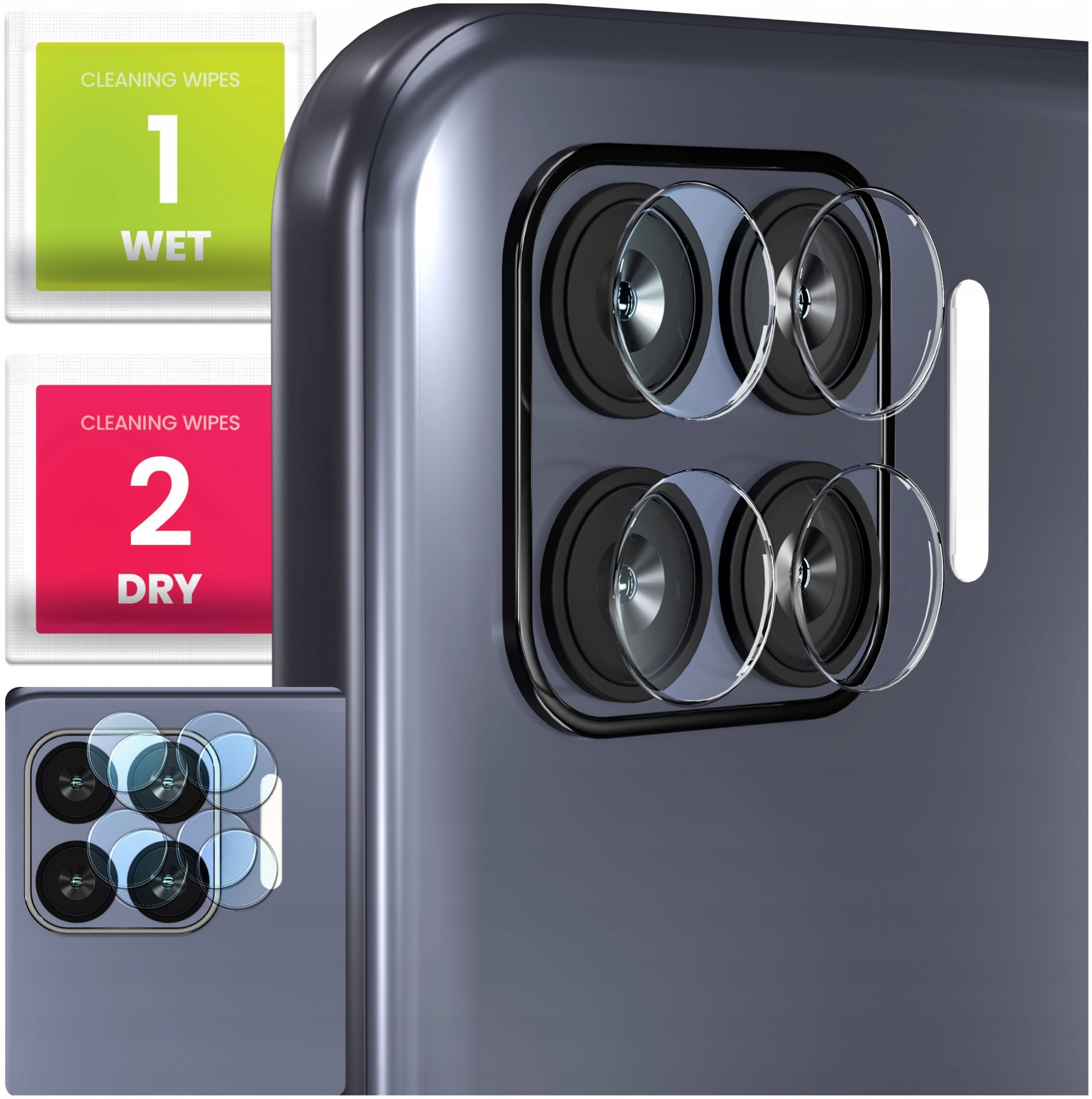 2-PAK Szkło Na Aparat Do Oppo Reno4 Lite (Hartowane, Ochronne, Na Obiektyw)