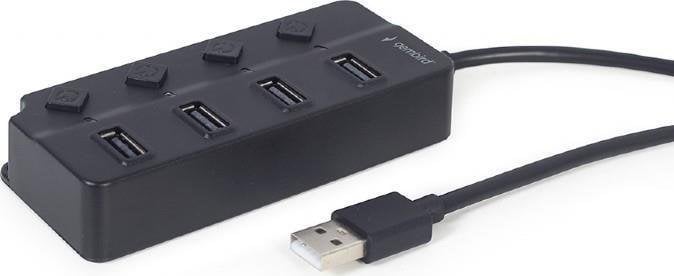 HUB USB Gembird Gembird Hub USB 2.0 4-Portowy z włącznikiem (czarny)