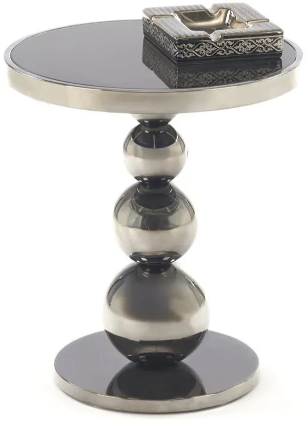 Stolik kawowy CARLA 40x40cm czarny/srebrny HALMAR