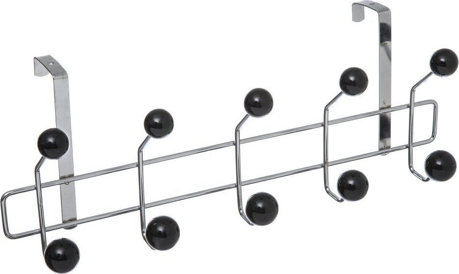 5five Wieszak na drzwi z 10 haczykami, metalowy, kolor czarny