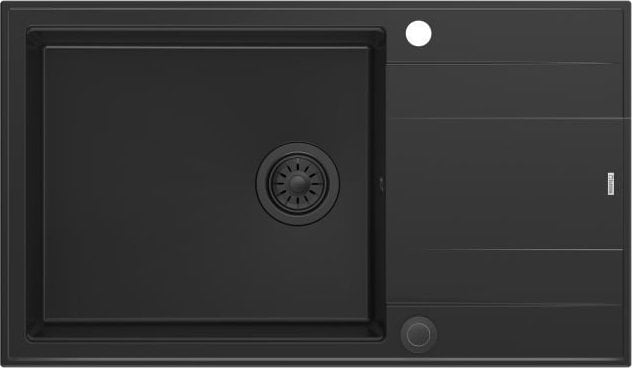 Zlewozmywak GraniteQ EVAN 136 XL GraniteQ zlewozmywak z syfonem Push To Open 1-komorowy z/o (860x500x210; kom. 420x490) pure carbon / elementy pure ca