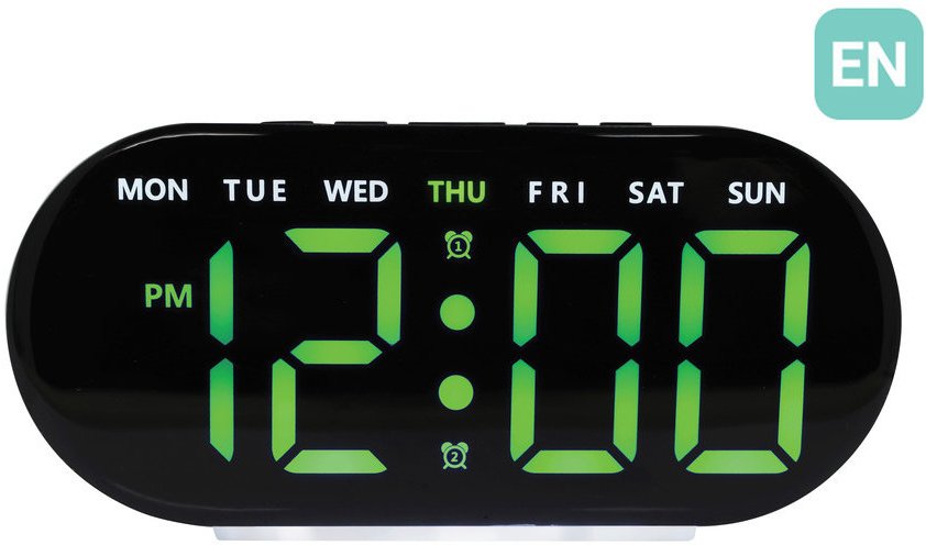 JVD Zegar sieciowy LED SB8035.2 cyfry 5 cm, termometr, budzik, angielska wersja