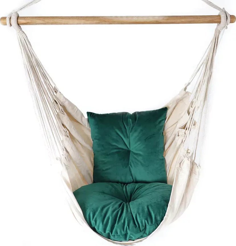 Elior Krzesło brazylijskie z dwiema poduszkami butelkowa zieleń - Rippi