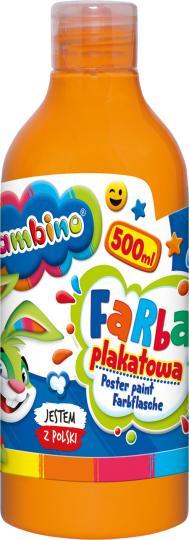 Bambino Farby plakatowe w butelce 500ml Bambino pomarańczowa