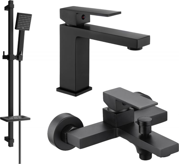 Mexen Mexen Uno DQ45 zestaw wannowy, czarny - 71403DQ45-70