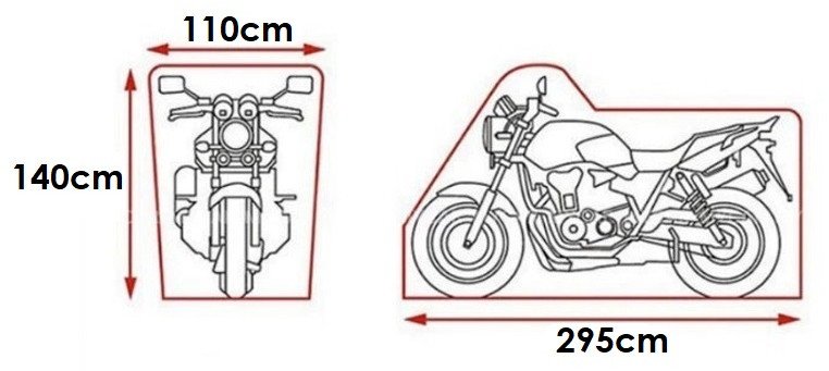 POKROWIEC NA MOTOCYKL rozmiar L 295x140x110 wodoodporny
