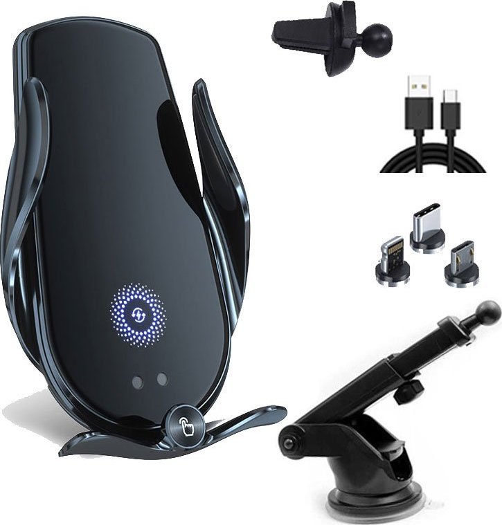 Ładowarka indukcyjna uchwyt samochodowy QI z baterią Przyssawka