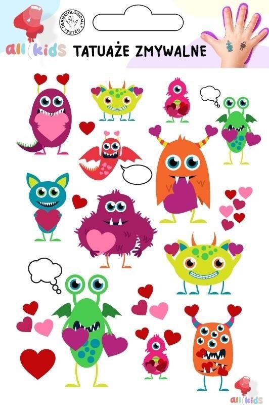 Tatuaże zmywalne dla dzieci Walentynki 1