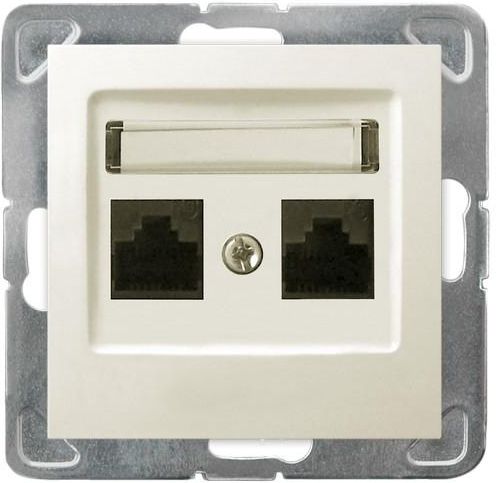 Ospel Gniazdo komputerowe Impresja podwójne RJ45 5e ecru (GPK-2Y/K/m/27)
