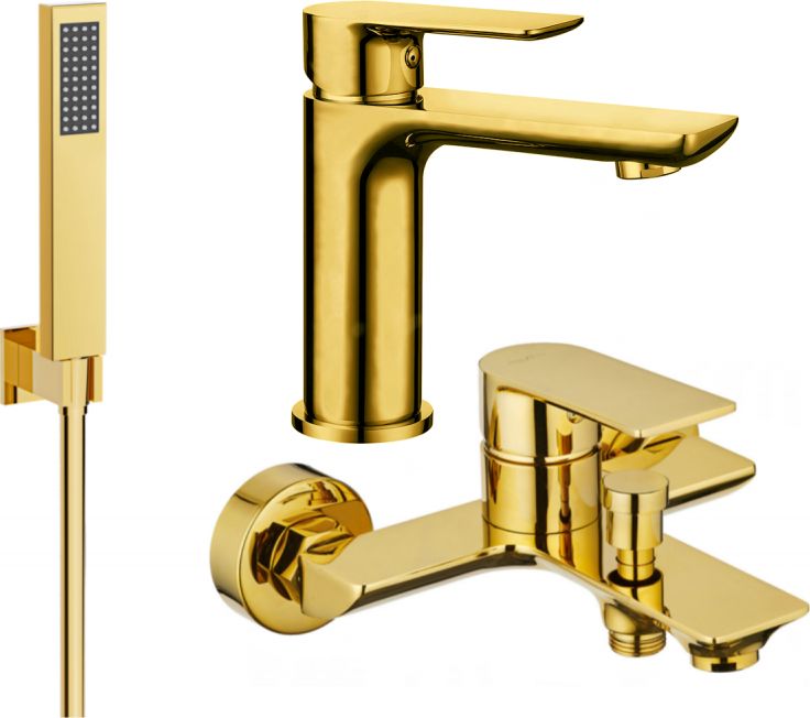 Mexen Mexen Alfa R02 zestaw wannowy, złoty - 745703R02-50