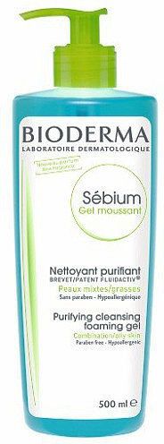 Bioderma Żel do twarzy Sebium Purifying Foaming Gel Combination Skin oczyszczający 500ml