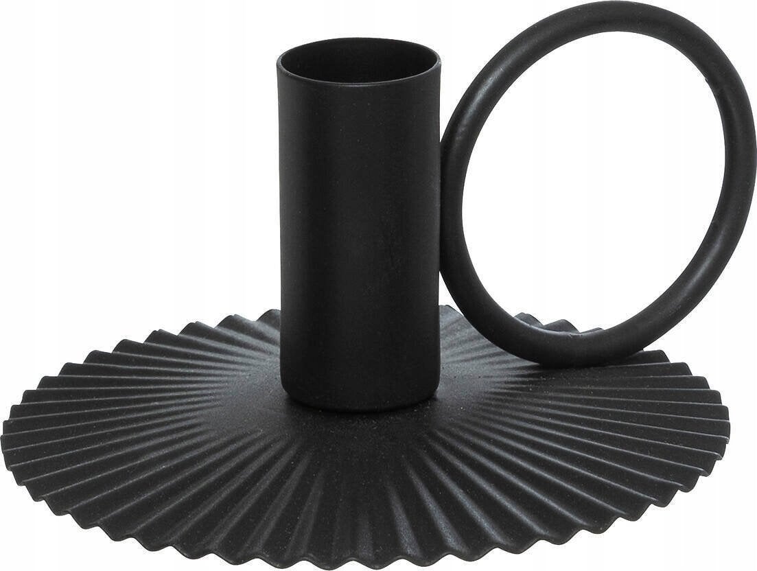 Atmosphera Metalowy świecznik na prążkowanej podstawce