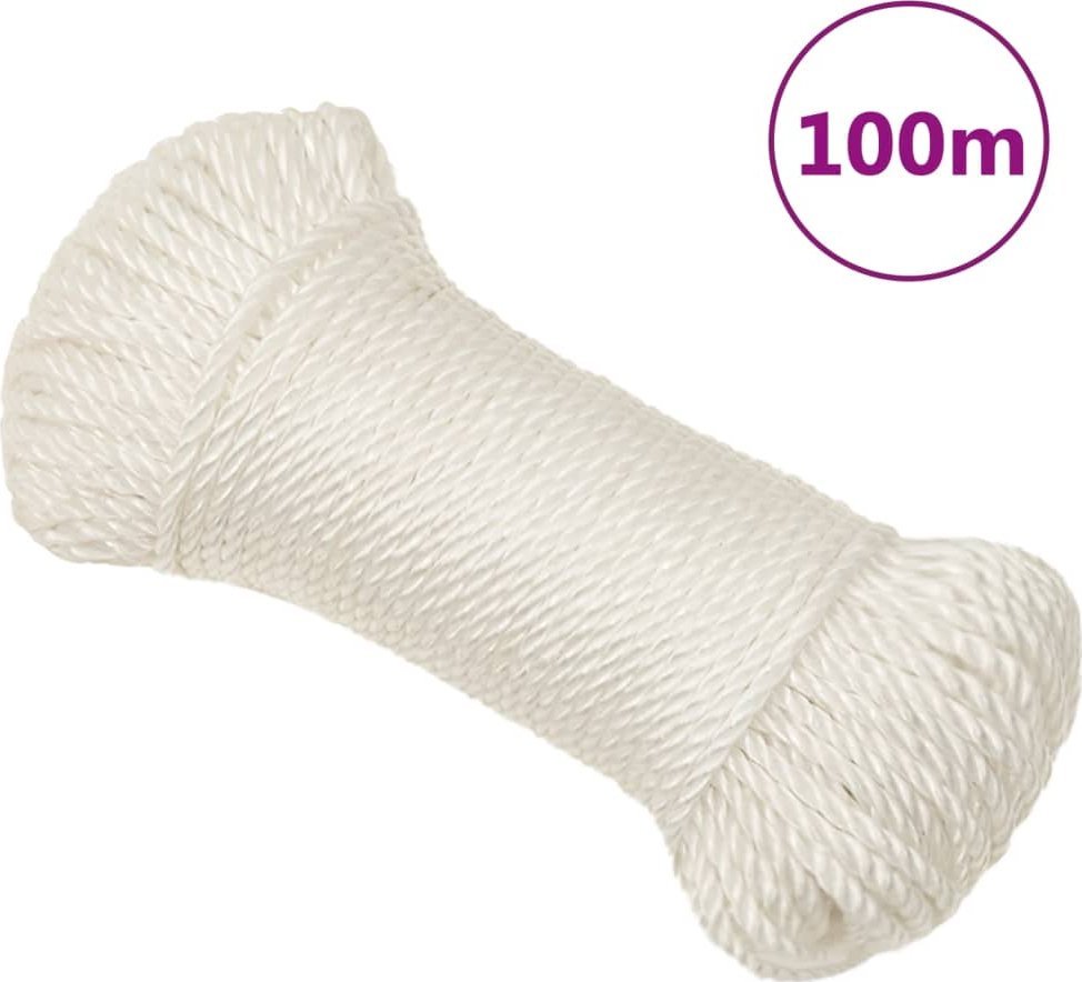 vidaXL vidaXL Linka robocza, biała, 3 mm, 100 m, polipropylen