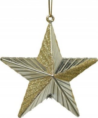 Kaemingk Zawieszka na choinkę gwiazda świąteczna złota 9 cm
