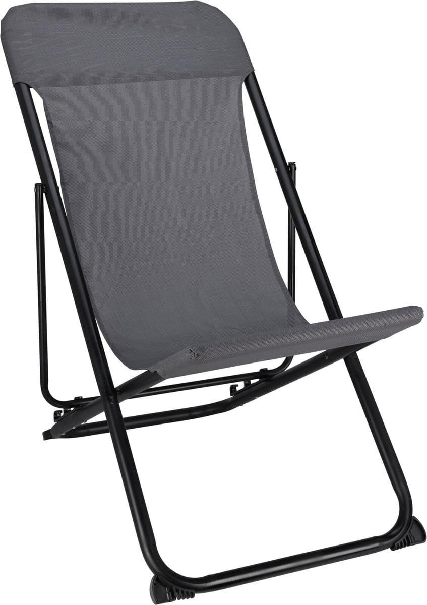 LEŻAK SKŁADANY STALOWY TEXTILENE GRAFIT