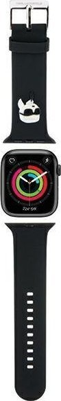 Karl Lagerfeld Pasek Apple Watch 38/40/41mm czarny/black strap 3D Rubber Karl Head
