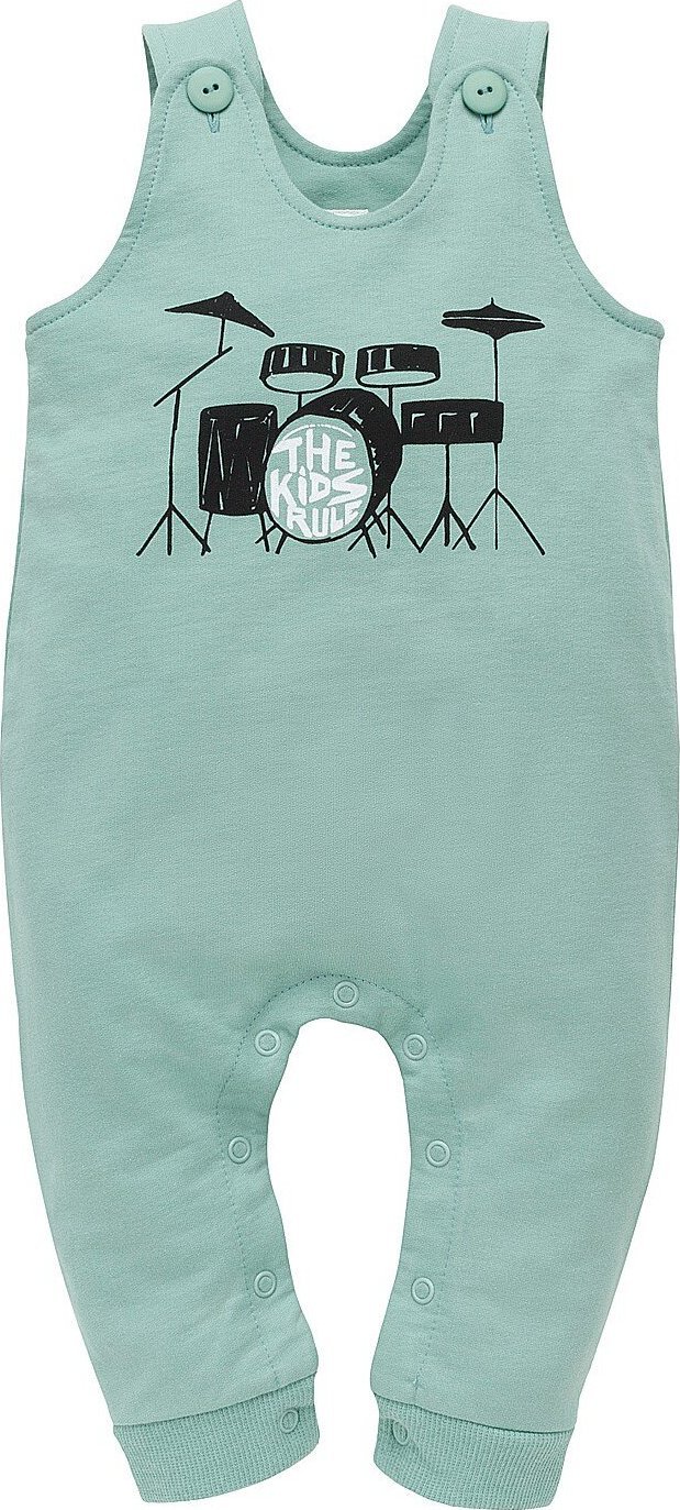 PINOKIO Spodnie ogrodniczki dresowe niemowlęce zielone Lets rock Pinokio 74