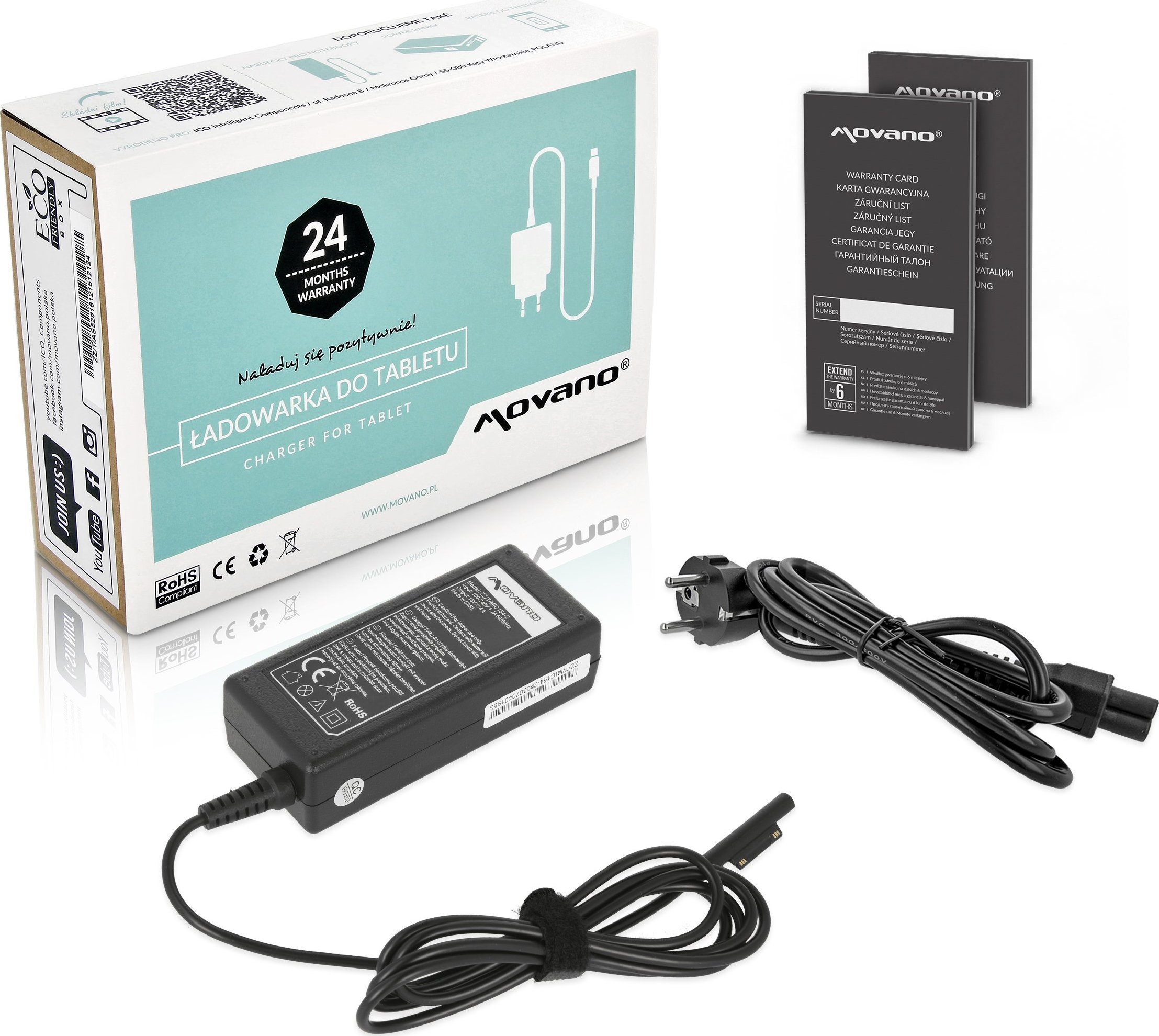 Zasilacz do laptopa Movano Zasilacz 60W Microsoft Surface 1706 15v 4a