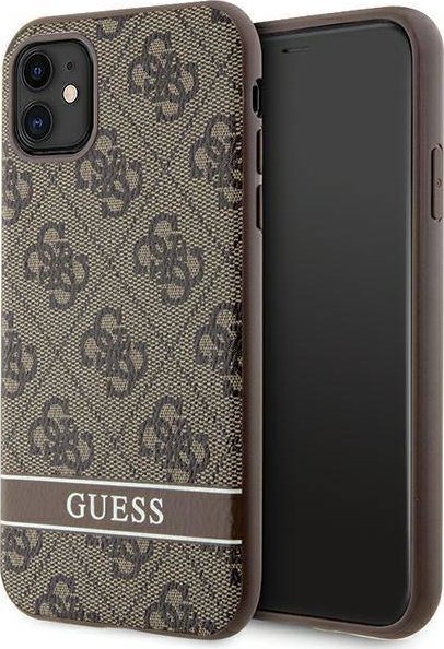 Guess Etui GUHCN61P4SNW Apple iPhone 11/XR brązowy/brown hardcase 4G Stripe
