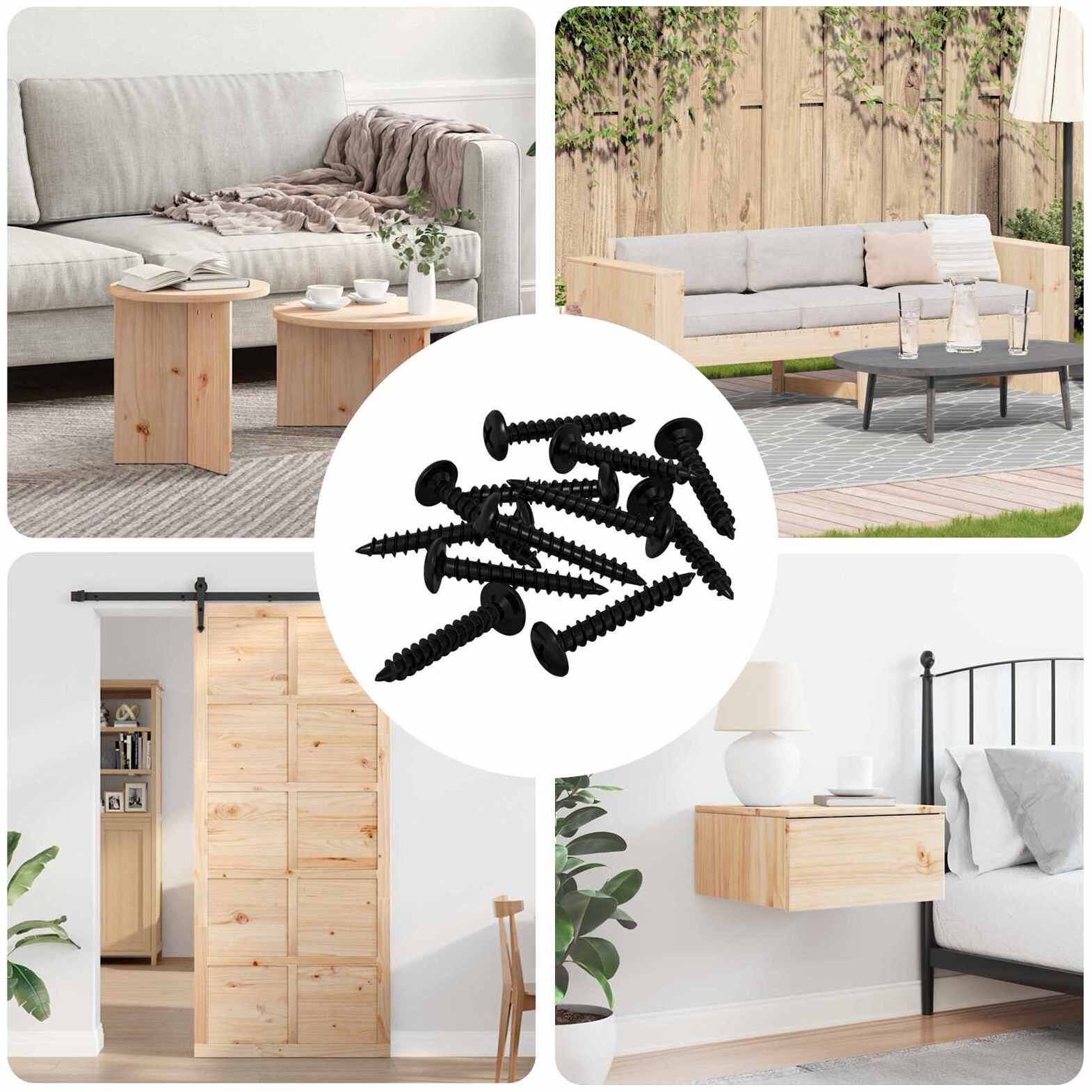 vidaXL Wsuwany gwóźdź 12 pcs Czarny 4 x 25 mm Stal