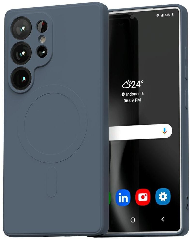 Mercury MagSafe Semi-Silicone Sam S25 Ultra S938 granatowy /sierra blue