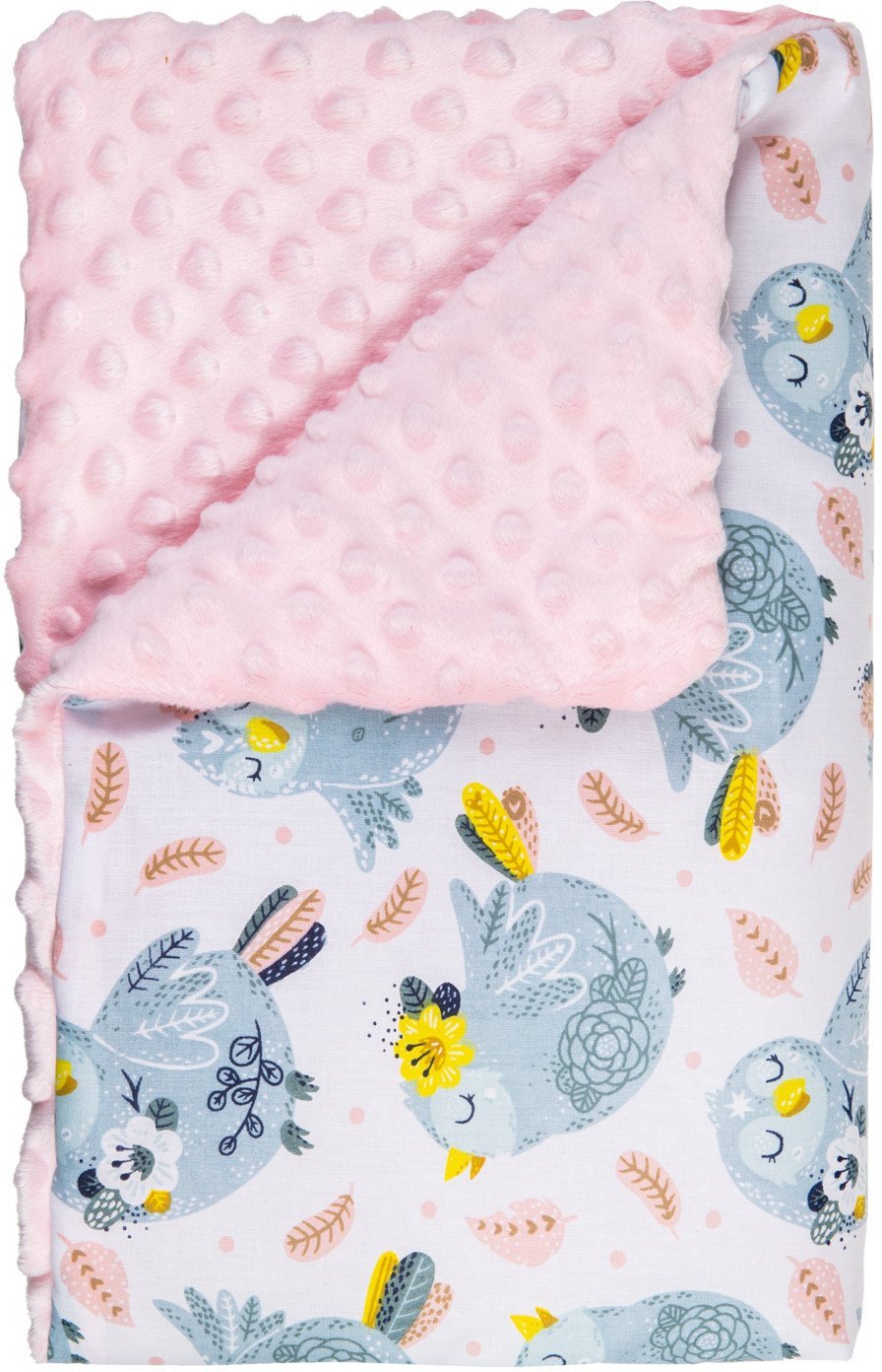 Lulando Lulando BABYDECKE 100 X 75 CM ROSA VOGELCHEN