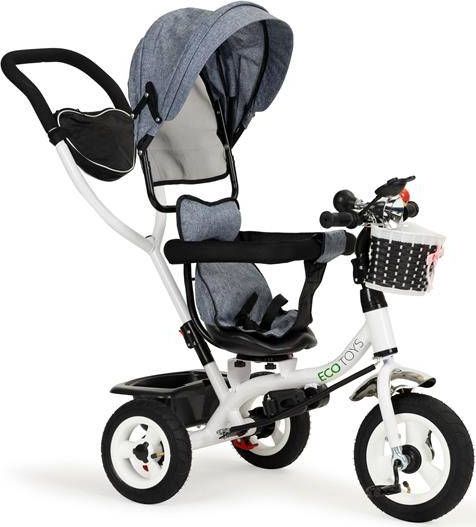 Ecotoys Rowerek Trójkołowy Obracany Szary