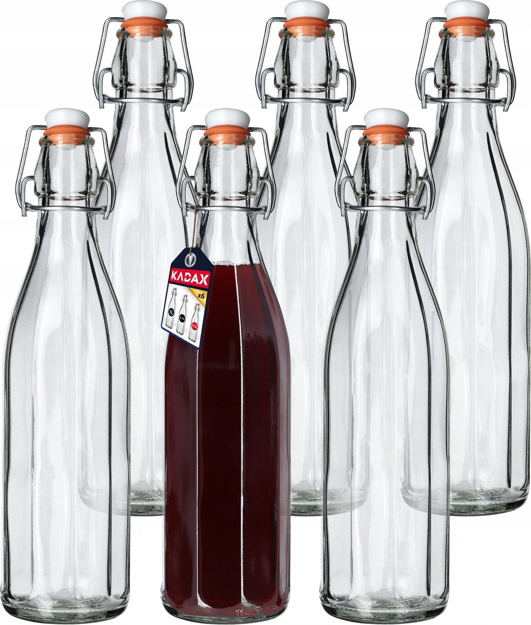 Kadax Szklana Butelka Z Korkiem Na Oliwę Sok 0,5L 6szt