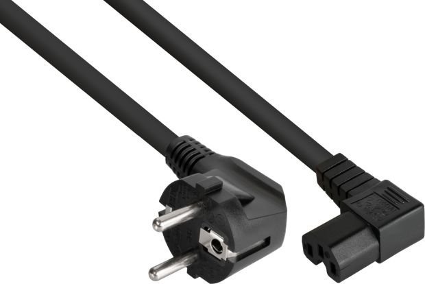 Kabel zasilający Alcasa Kabelmeister Kabel / Adapter Czarny 0,5 m Wtyczka zasilająca typu E+F IEC C15