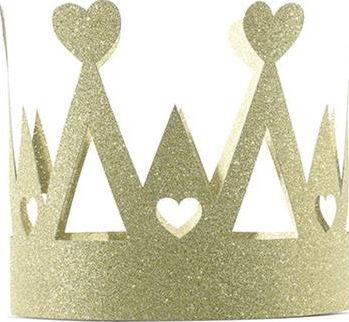 Party Deco Korona Sweet Love, złota, 11 cm. uniwersalny
