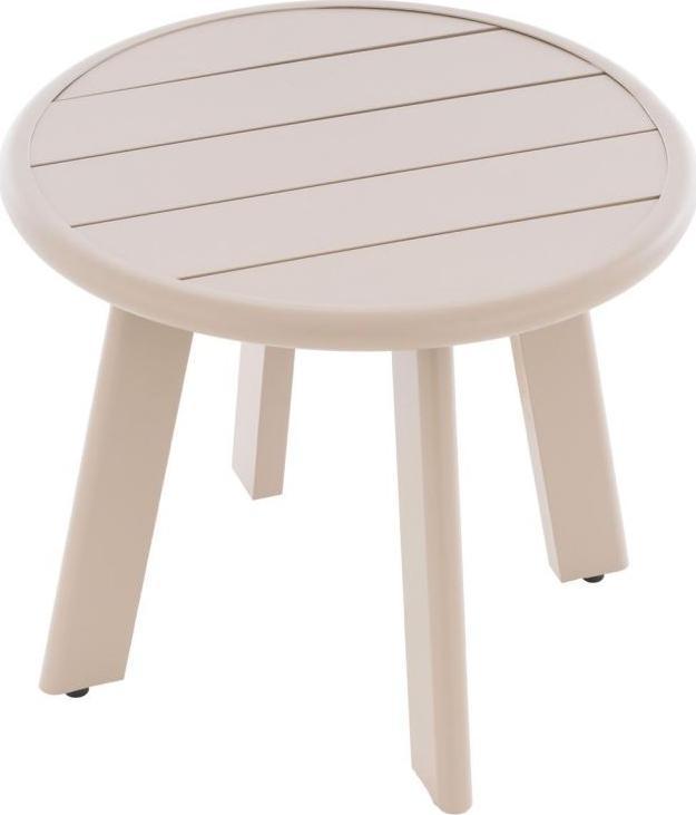 Garthen Okrągły aluminiowy stolik, beżowy