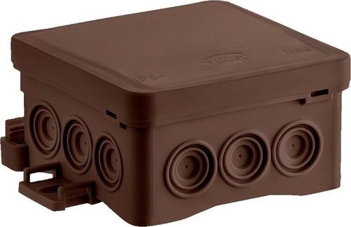 Simet Puszka instalacyjna naścienna NS6 FASTBOxHOOK, 85x85x40mm, brązowy, SIMET