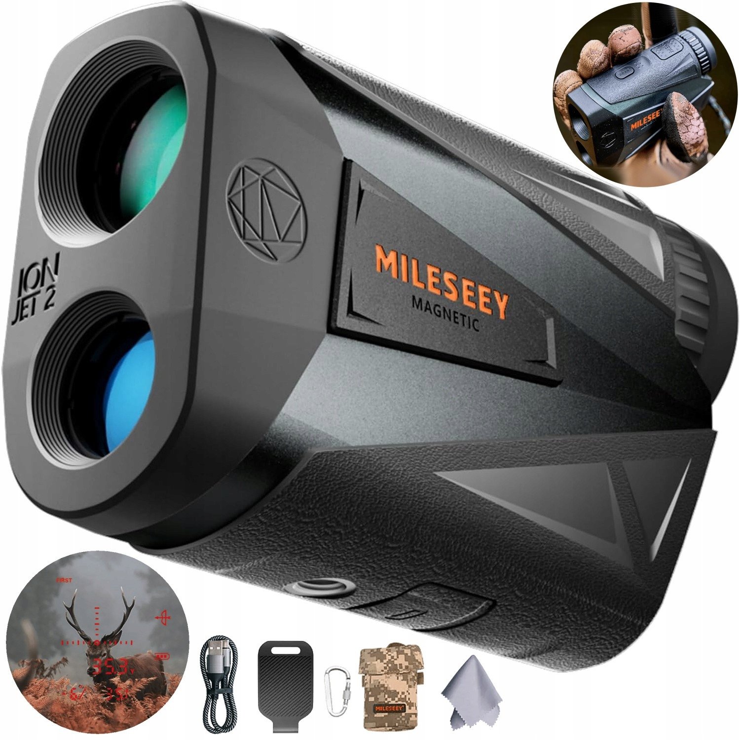 DALMIERZ LASEROWY LUPA GOLFOWA LORNETKA MYŚLIWSKA DO POLOWANIA ETUI ZOOM 6x