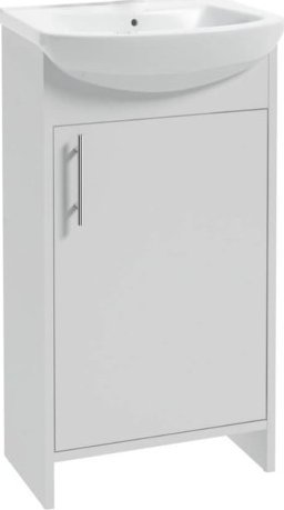 Deftrans Szafka łazienkowa z umywalką biała stojąca 45 cm Alf