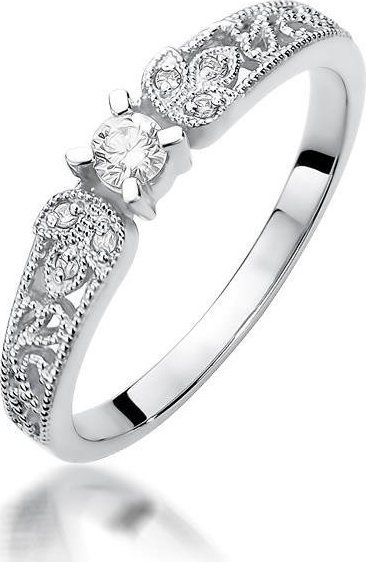 Best Diamonds złoty pierścionek z brylantem 0.13ct 19