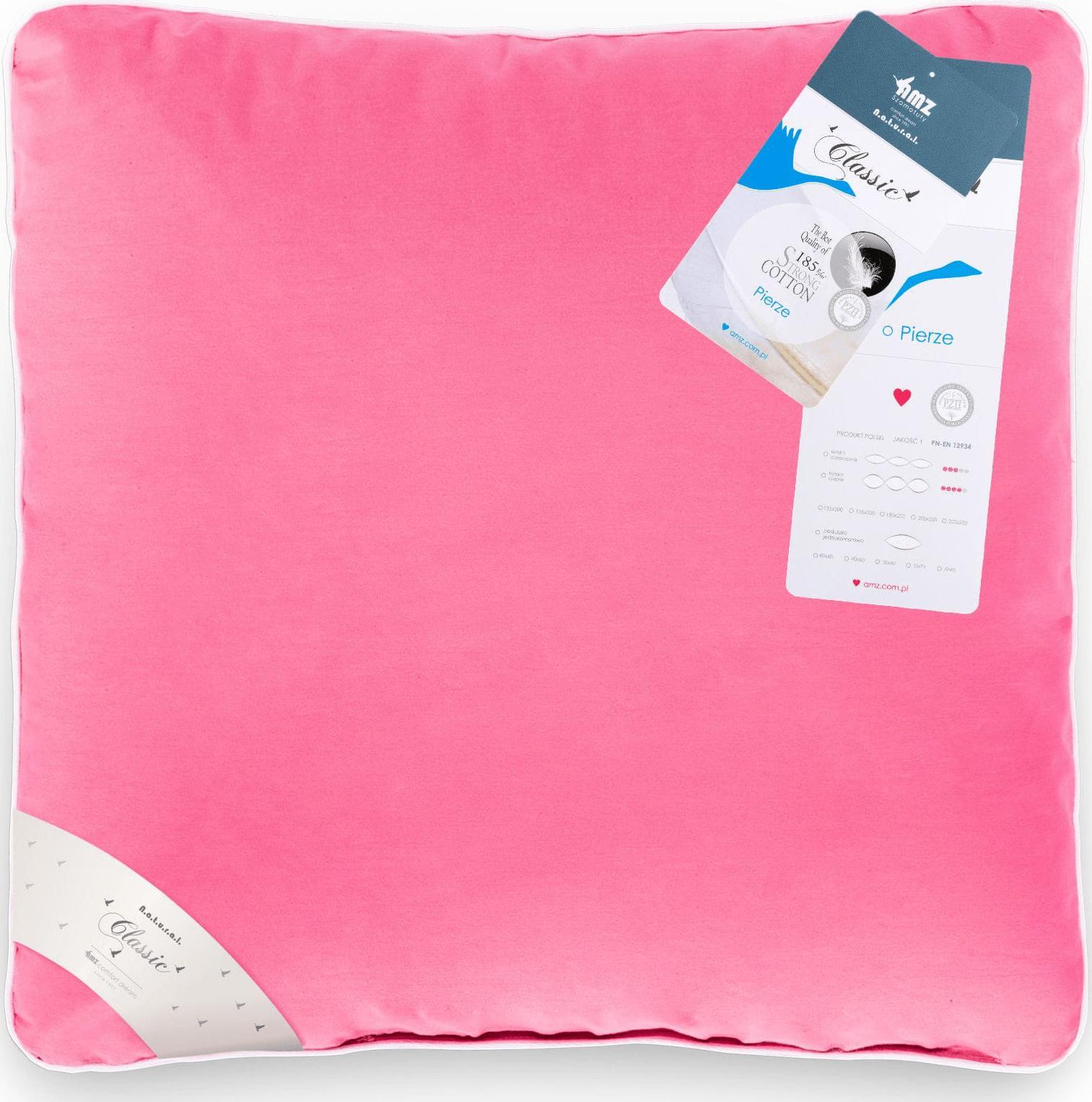 AMZ Poduszka 40 x 40 Natural Classic Pierze Róż