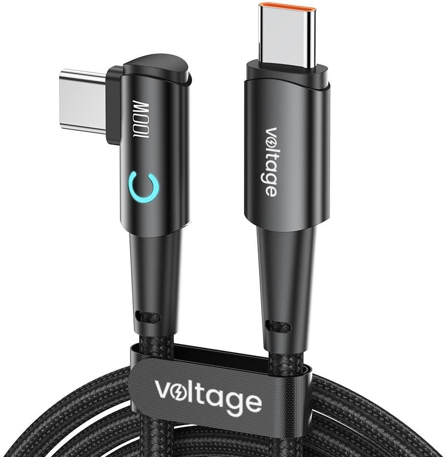 Kabel USB voltage USB-C - USB-C 2 m Czarny (VEKA100CC90200BK)