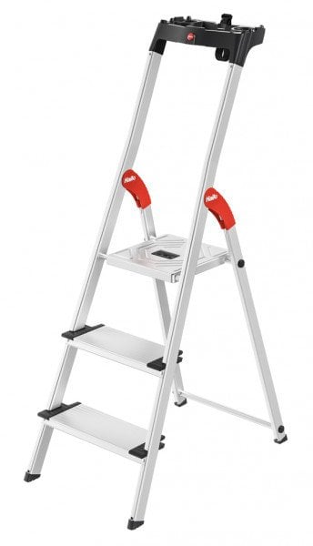 Hailo L80 ComfortLine household ladder / aluminum / 3 steps