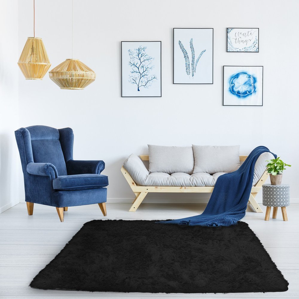 Strado Dywan pokojowy Shaggy Strado 120x160 BlackSky (Czarny)