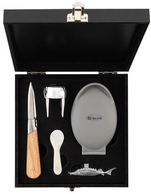 Zestaw do ostryg Laguiole Luxury Line, nóż z silikonowym uchwytem