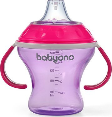 BabyOno 1456/02 KUBEK NIEKAPEK-MIĘKKI USTNIK 180ML NATURAL NURSING RÓŻOWY