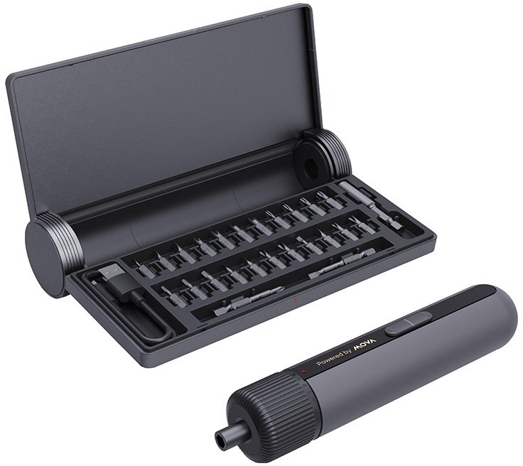 WKRĘTAK ELEKTRYCZNY MOVA MSD008 4V ZESTAW Z BITAMI 24 EL.