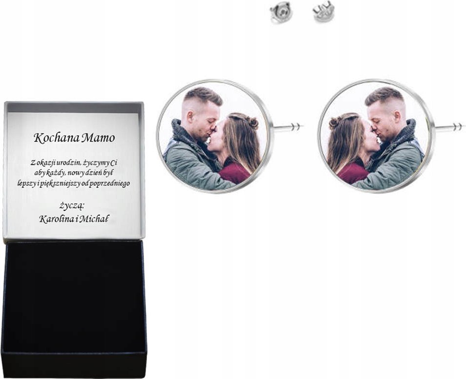 Radziszewska Jewellery Kolczyki ze Zdjęciem Personalizacja srebro