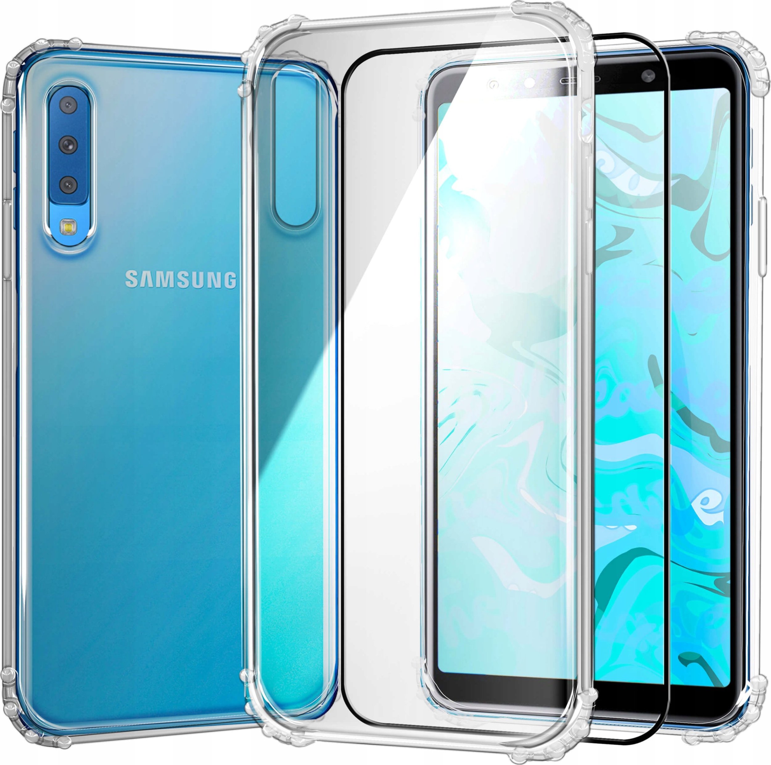 Hello Case ETUI PANCERNE DO SAMSUNG GALAXY A7 2018 | CASE SILIKON GUMOWE SLIM SZKŁO