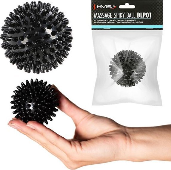 HMS BLP01 BLACK LACROSSE PIŁKA Z KOLCAMI DO MASAŻU HMS
