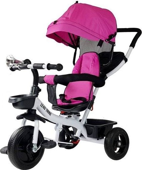 Lean Sport Rower Trójkołowy PRO300 Różowy z Rączka i Obręczą