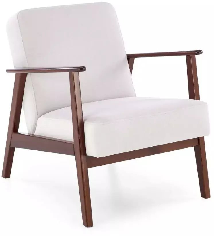 Halmar Fotel upholstered MILANO 1S light beżowy/walnut