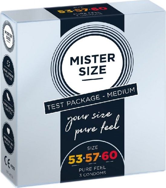 Mister Size Mister Size Condoms prezerwatywy dopasowane do rozmiaru 53mm 57mm 60mm 3szt.